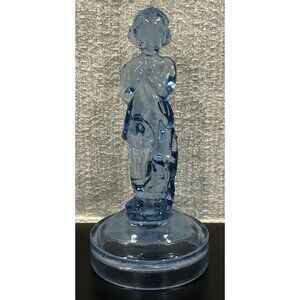 Vintage Summit Glass Draped Lady Morning Glory Blue Lamp Base Approximately 8”